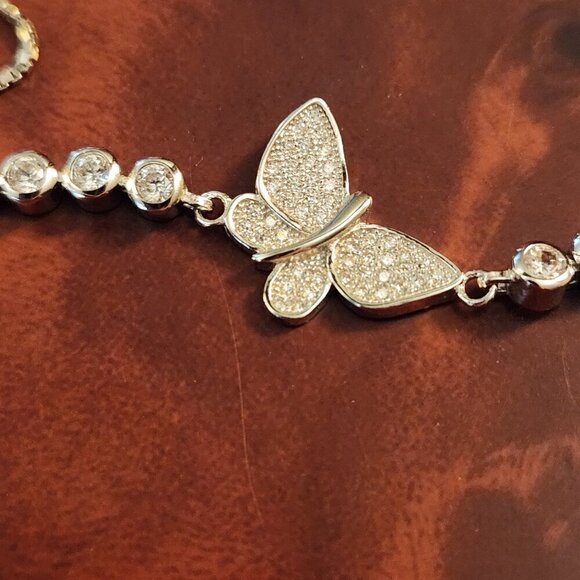 Bella Luce Butterfly Bracelet Rhodium Over Silver - Picture 6 of 7